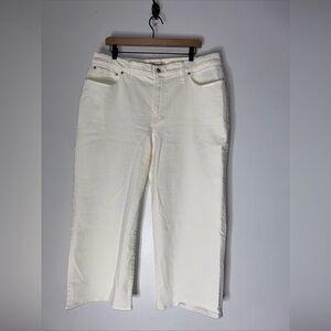 Madewell The Perfect Vintage Wide Leg Crop Jeans White 33‎ Petite